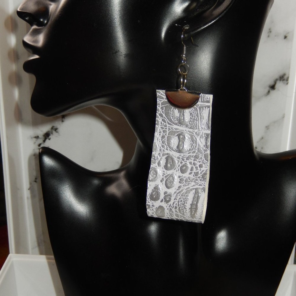 African Print Folded Drop Earring